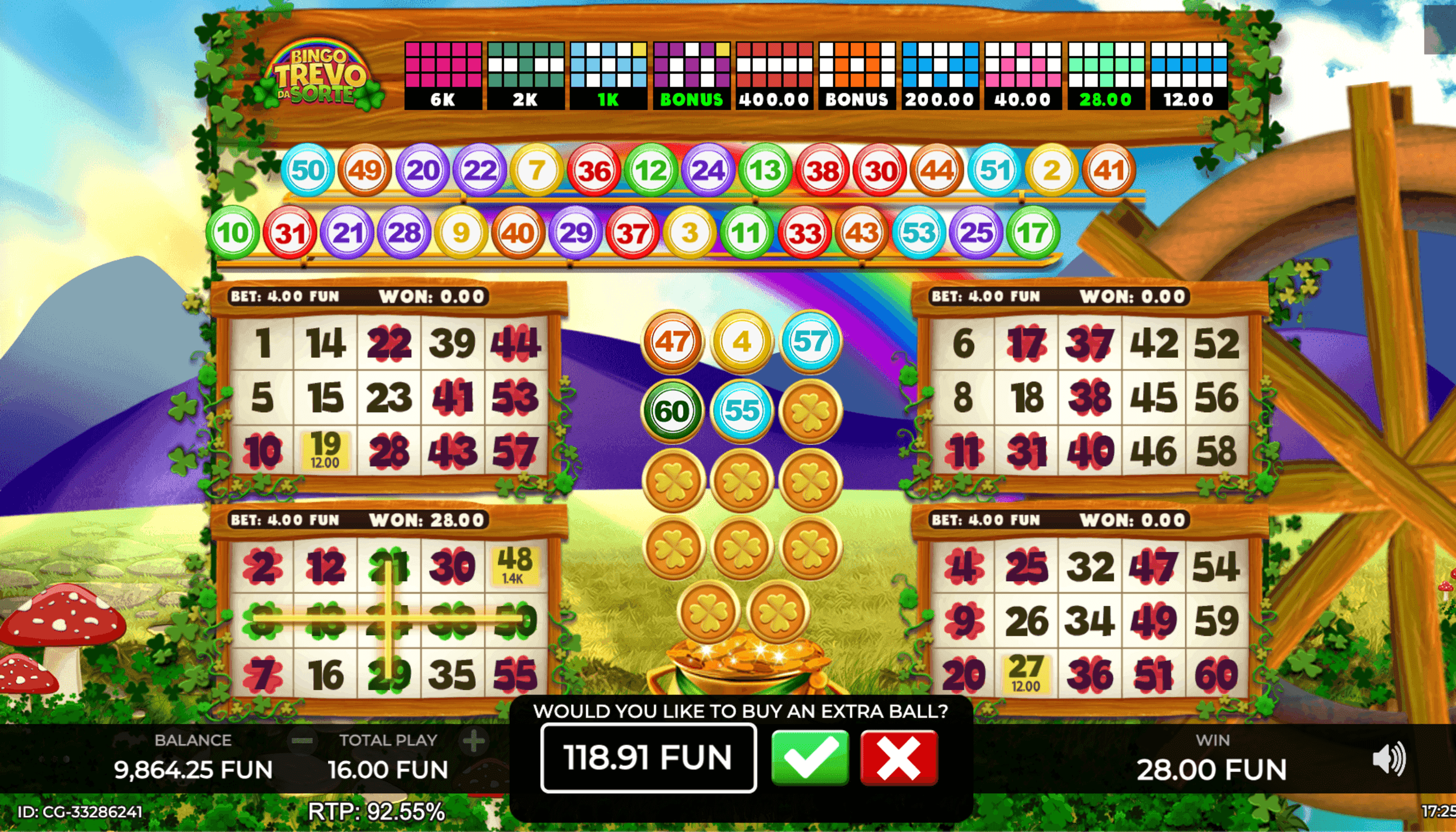 Compra de bolas extras